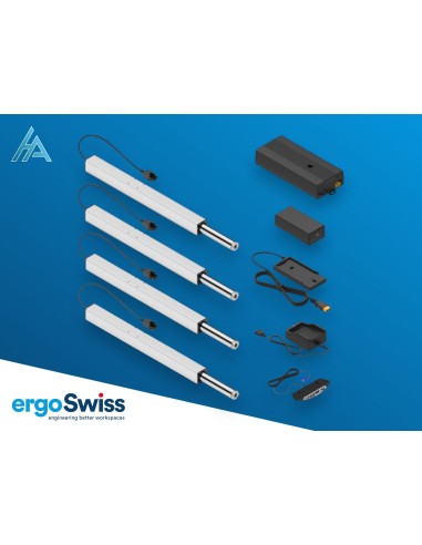 système de réglage en hauteur Ergoswiss Electrique SLA.3 4330 EU/CH 12 Akku 300kg course 300 mm
