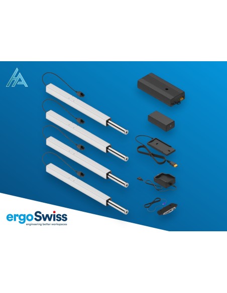 système de réglage en hauteur Ergoswiss Electrique SLA.3 4330 EU/CH 12 Akku 300kg course 300 mm
