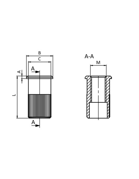Insert taraudé M12