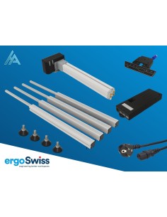 système de réglage en hauteur Ergoswiss hydraulique TQ 350kg course 300mm 4 vérins