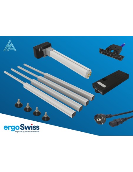 système de réglage en hauteur Ergoswiss hydraulique TQ 350kg course 300mm 4 vérins