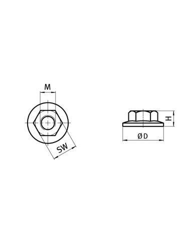 Ecrou de butée M8 Bosch Rexroth 3842345081