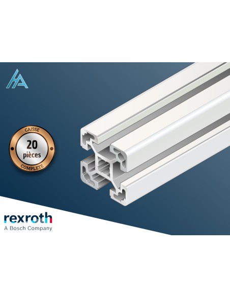 Caisse de 20 profilés aluminium d'étayage 40x40 longueur 6070 mm, Bosch Rexroth