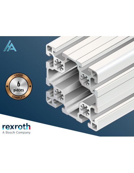 Caisse de 6 profilés aluminium d'étayage 90x90L longueur 6070 mm, Bosch Rexroth