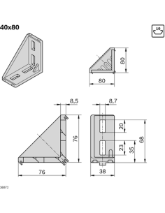 Equerre de fixation pour profilé Bosch Rexroth 3842551604 2