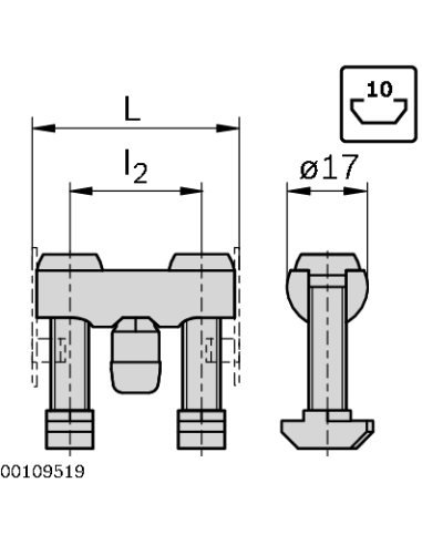 Jonction à boulons D17x90 Bosch Rexroth 3842555588
