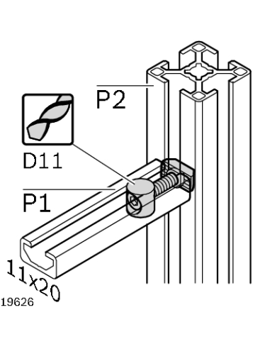 Jonction à boulons D11x11 Bosch Rexroth 3842535617