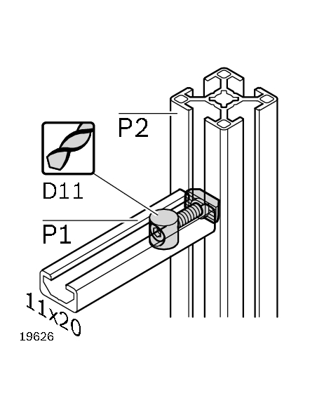 Jonction à boulons D11x11 Bosch Rexroth 3842535617