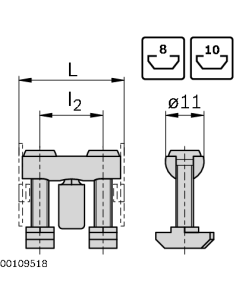 Jonction à boulons D11x30 rainure 8/10 Bosch Rexroth 3842555590 2