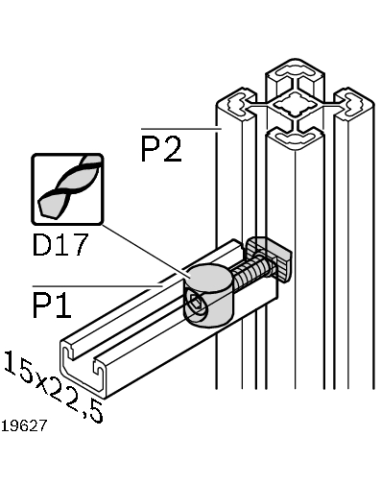 Jonction à boulons D17x15 Bosch Rexroth 3842535619