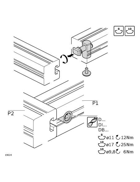 Joint de serrage rapide 90° R8 Bosch Rexroth 3842535465