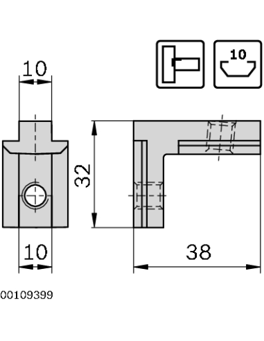 Équerre interne 10 Bosch Rexroth 3842535572