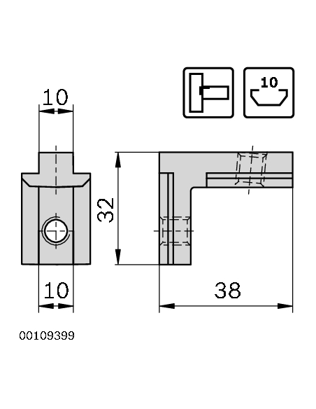Équerre interne 10 Bosch Rexroth 3842535572