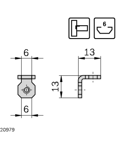 Équerre interne 6 Bosch Rexroth 3842535574