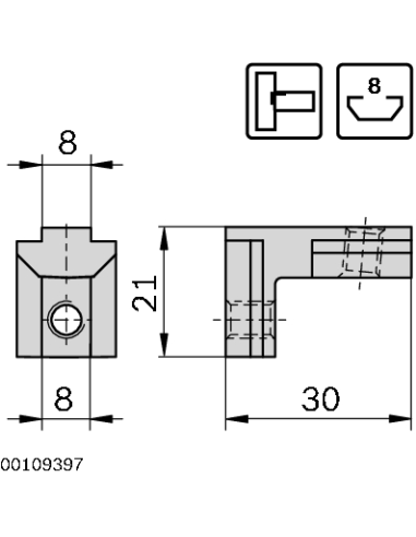 Équerre interne 8 Bosch Rexroth 3842535578