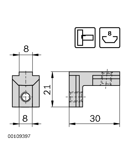 Équerre interne 8 Bosch Rexroth 3842535578