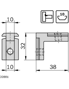 Équerre interne 10 R Bosch Rexroth 3842535571 2