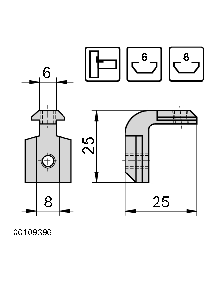 Équerre interne 6/8 R Bosch Rexroth 3842535573