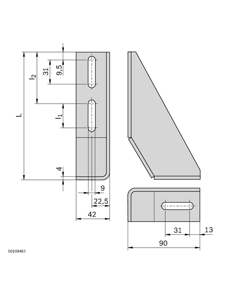 Équerre de fondation 160x90x42x4 Bosch Rexroth 3842146815