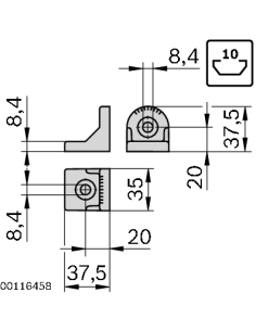 Equerre R35x38 SET Bosch Rexroth 3842532274 2