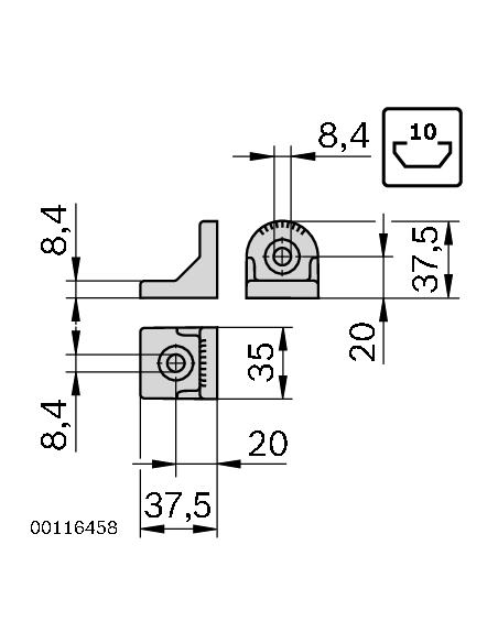 Equerre R35x38 SET Bosch Rexroth 3842532274