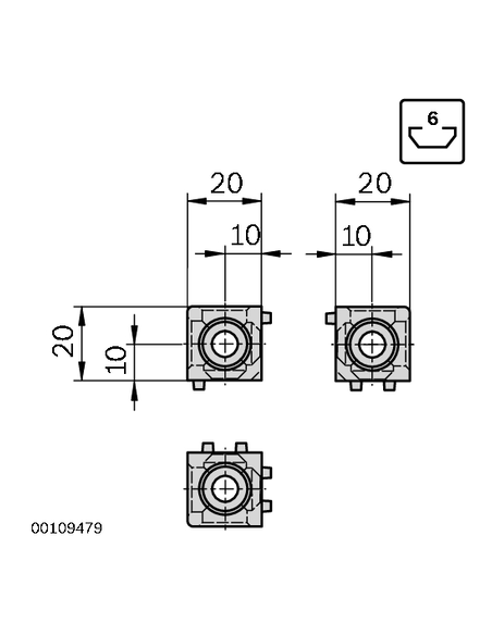 Raccord en cube 20/3 Bosch Rexroth 3842523872