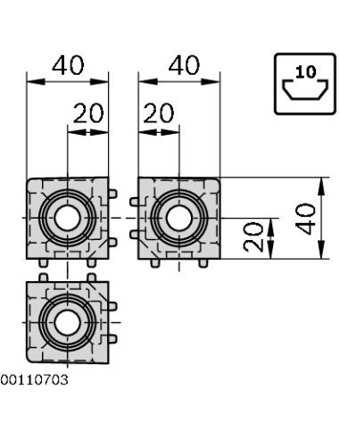 Raccord en cube 40/3 Bosch Rexroth 3842529011