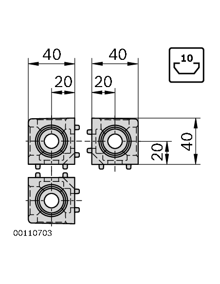 Raccord en cube 40/3 SET Bosch Rexroth 3842549868