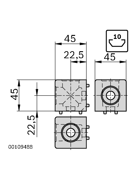 Raccord en cube 45/2 Bosch Rexroth 3842523877