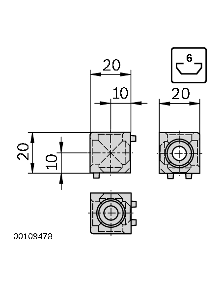 Raccord en cube 20/2 SET Bosch Rexroth 3842549858