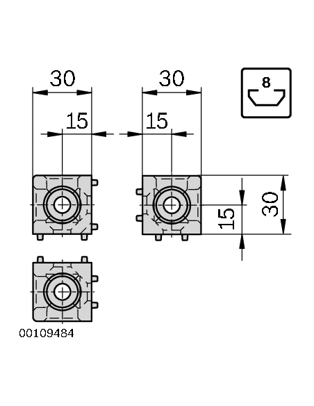 Raccord en cube 30/3 SILVER SET Bosch Rexroth 3842549865