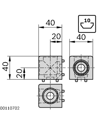 Raccord en cube 40/2 SILVER SET Bosch Rexroth 3842549867
