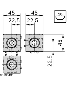 Raccord en cube 45/3 SILVER SET Bosch Rexroth 3842549873 2
