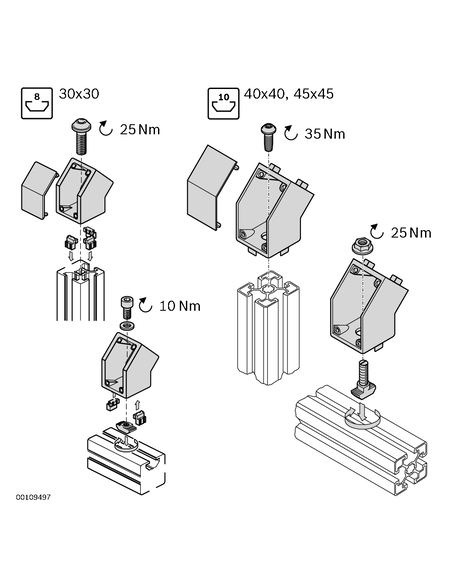 ELEMENT DE JONCTION 45° 40X40 GREY Bosch Rexroth 3842554448
