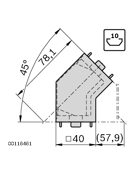 ELEMENT DE JONCTION 45° 40X40 SILVER GREY Bosch Rexroth 3842554454