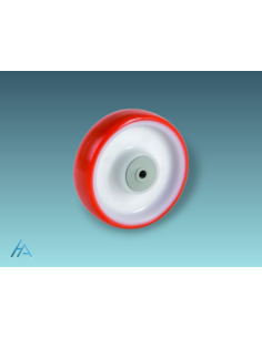 Roulette diamètre 80 mm pivotante frein roulement à billes polyuréthane rouge - 130 Kg 2