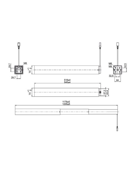 Colonne de levage Linak DESKLINE® DL17 course 660 mm 700N 38 mm/s