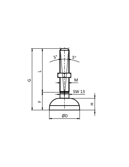 PIED ARTICULE D44 M12X85