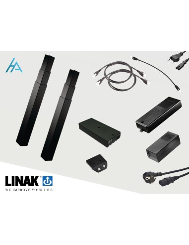 système de réglage en hauteur 2 vérins Linak DL17 course 660mm 140kg batterie